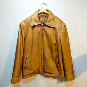 Men's Guess Vintage Tan/Brown Leather Jacket - M